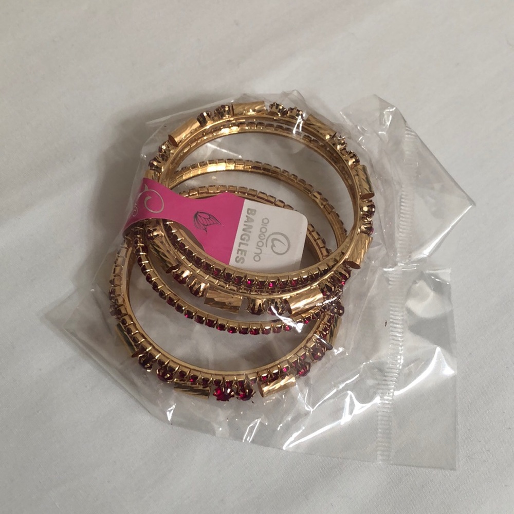 Set of Six Red & Gold Bangles